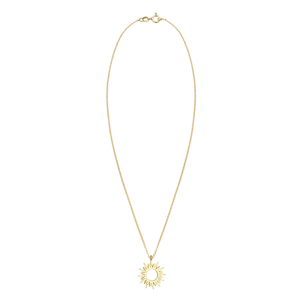 Gold - Elli | Halskette Sonne | 925 Sterling Silber vergoldet