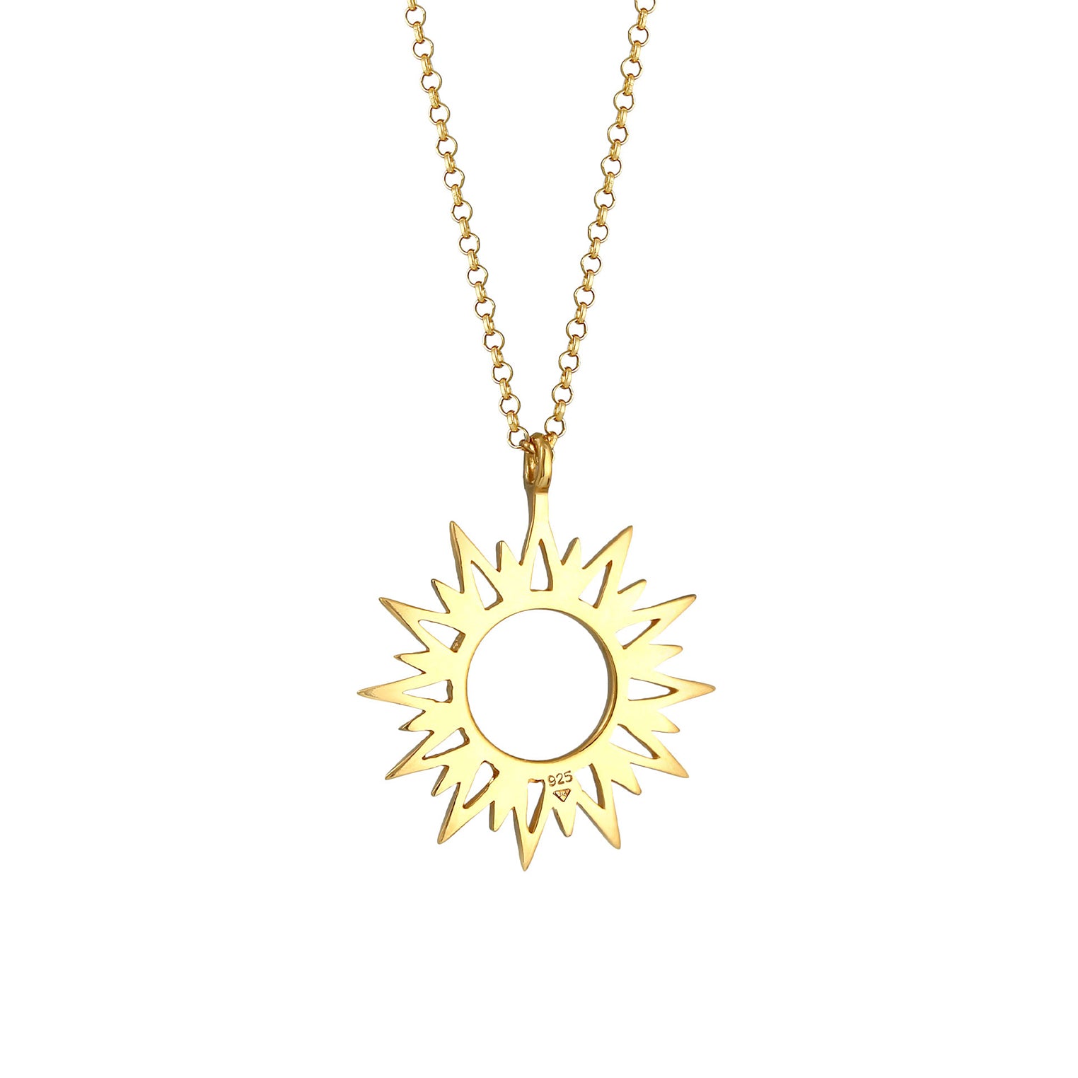 Gold - Elli | Halskette Sonne | 925 Sterling Silber vergoldet