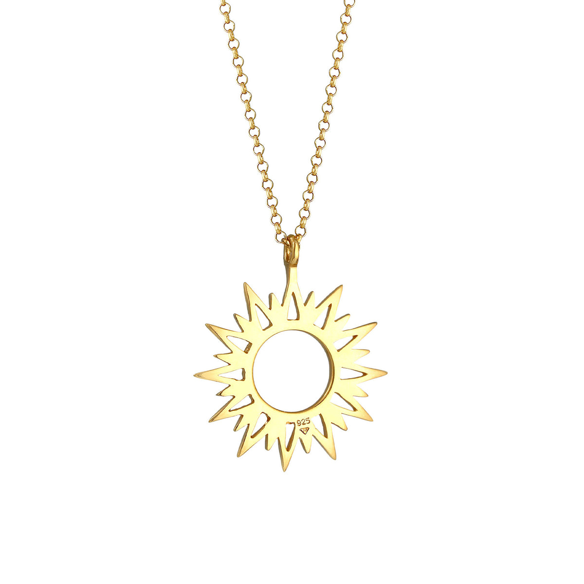 Gold - Elli | Halskette Sonne | 925 Sterling Silber vergoldet