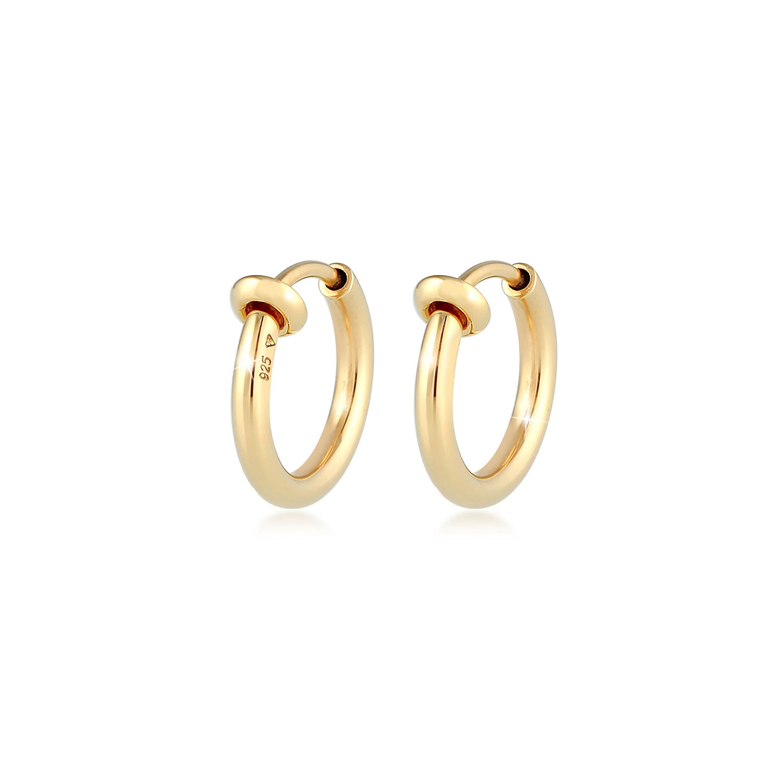 Gold - Elli | Creole ohne Ohrloch | 925 Sterling Silber vergoldet