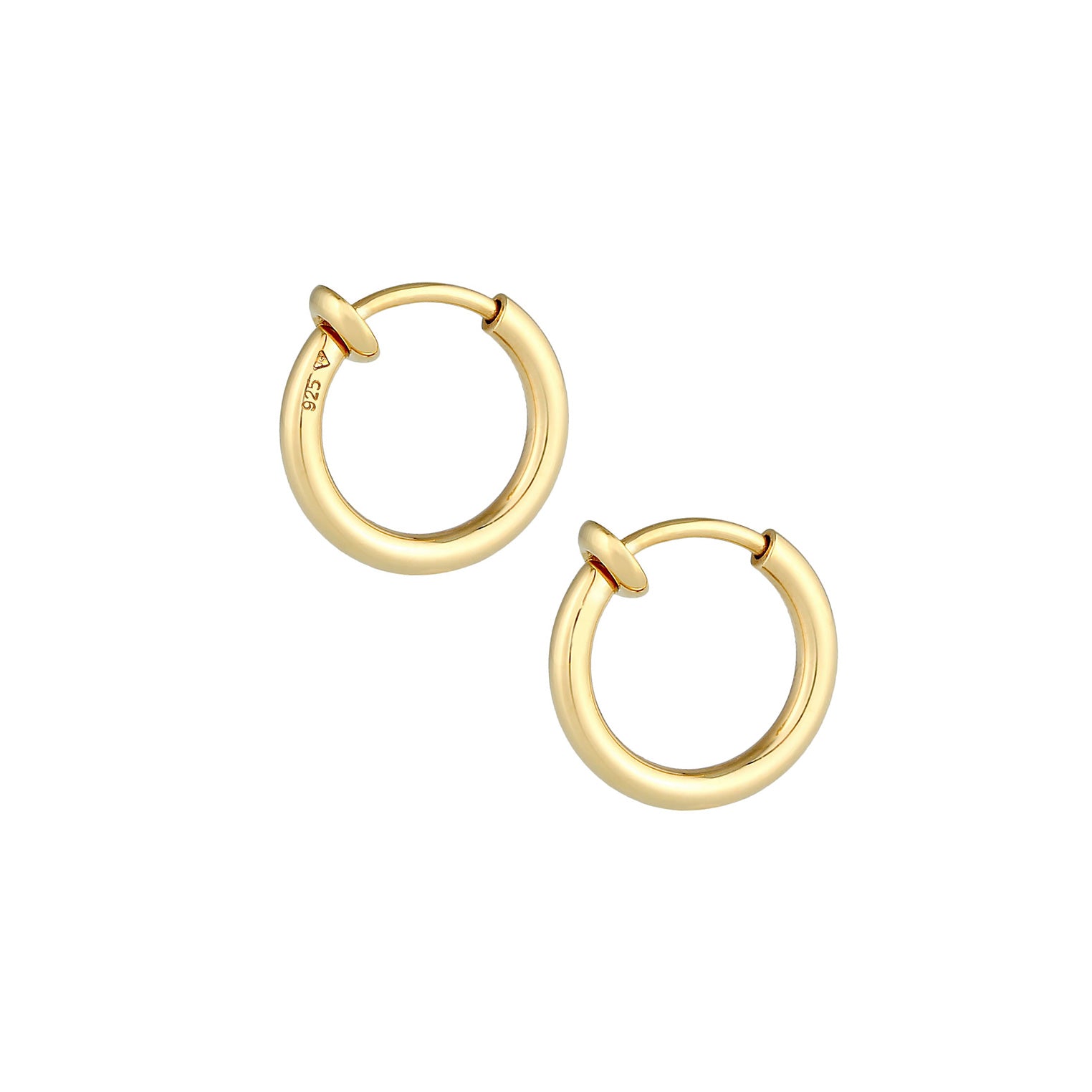 Gold - Elli | Creole ohne Ohrloch | 925 Sterling Silber vergoldet