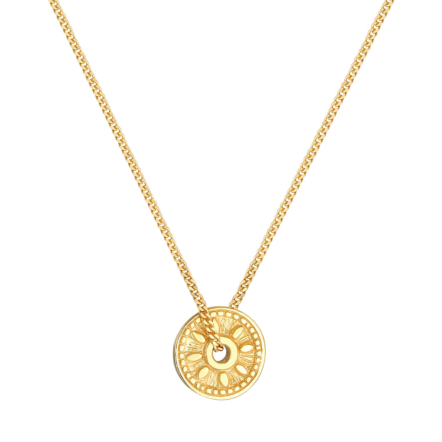 Gold - Elli | Halskette Münze | 925 Sterling Silber vergoldet