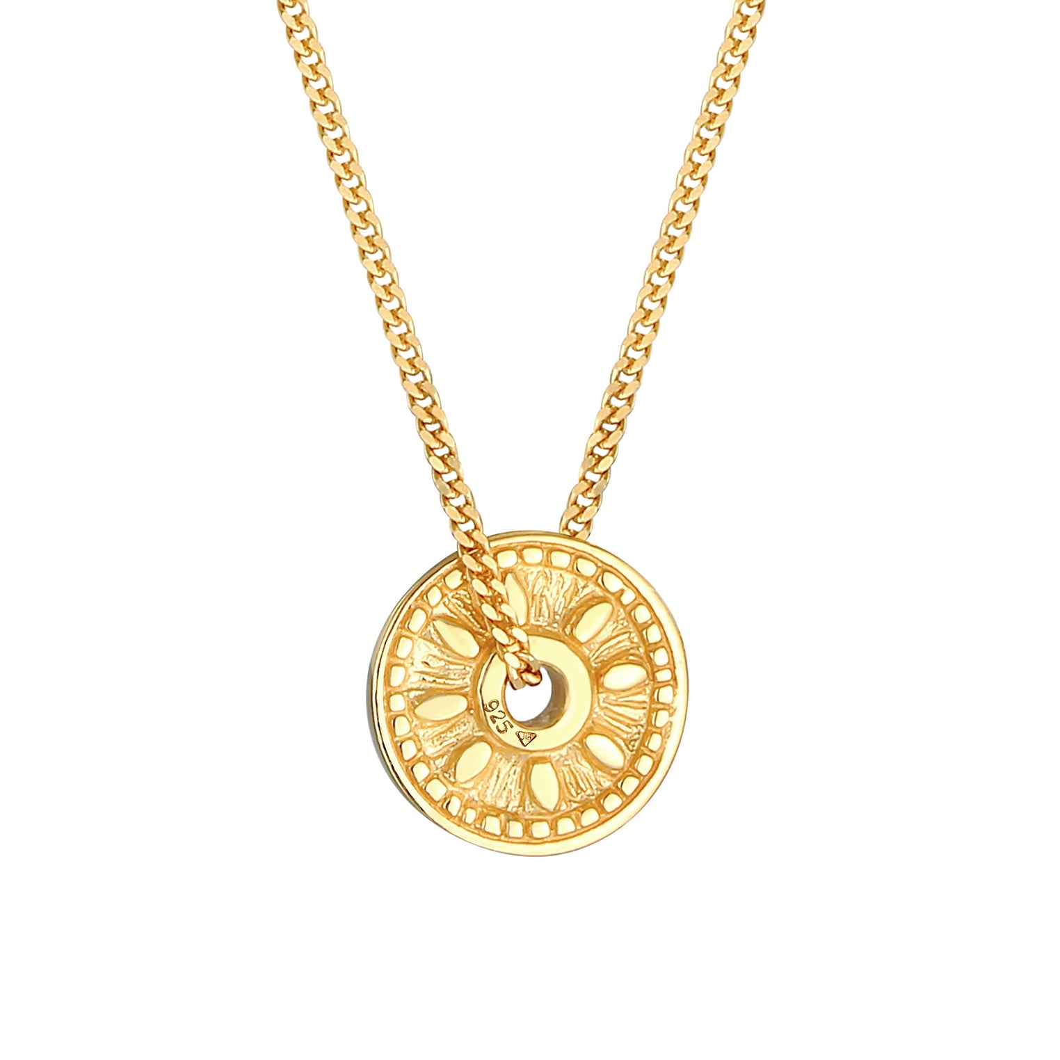 Gold - Elli | Halskette Münze | 925 Sterling Silber vergoldet