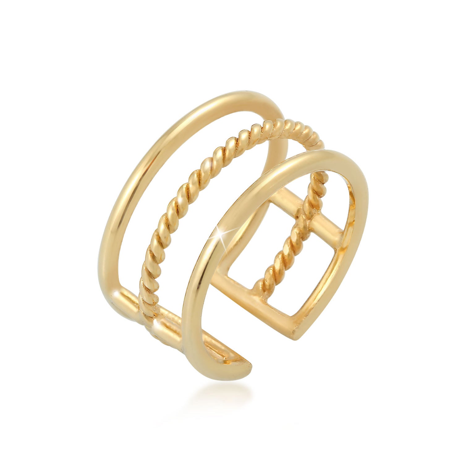 Gold - Elli | Ring Geo | 925 Sterling Silber vergoldet