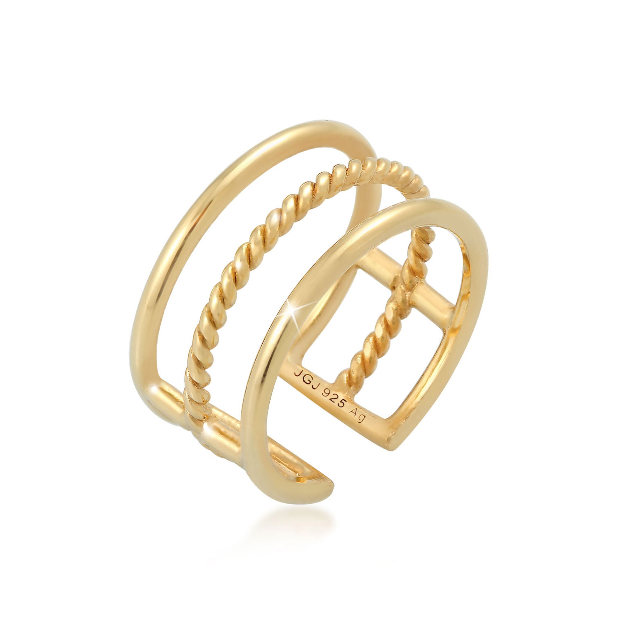 Gold - Elli | Ring Geo | 925 Sterling Silber vergoldet