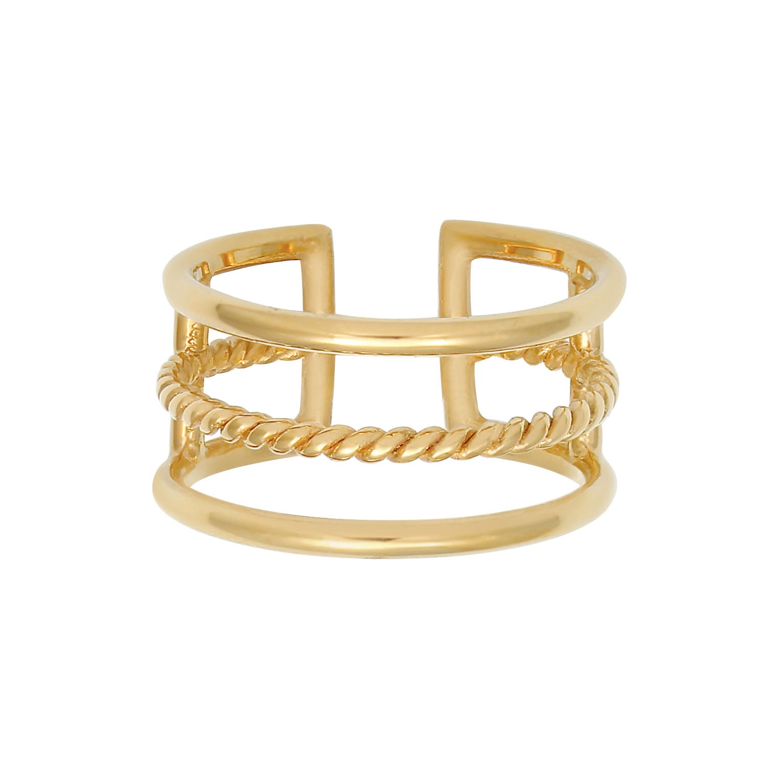 Gold - Elli | Ring Geo | 925 Sterling Silber vergoldet