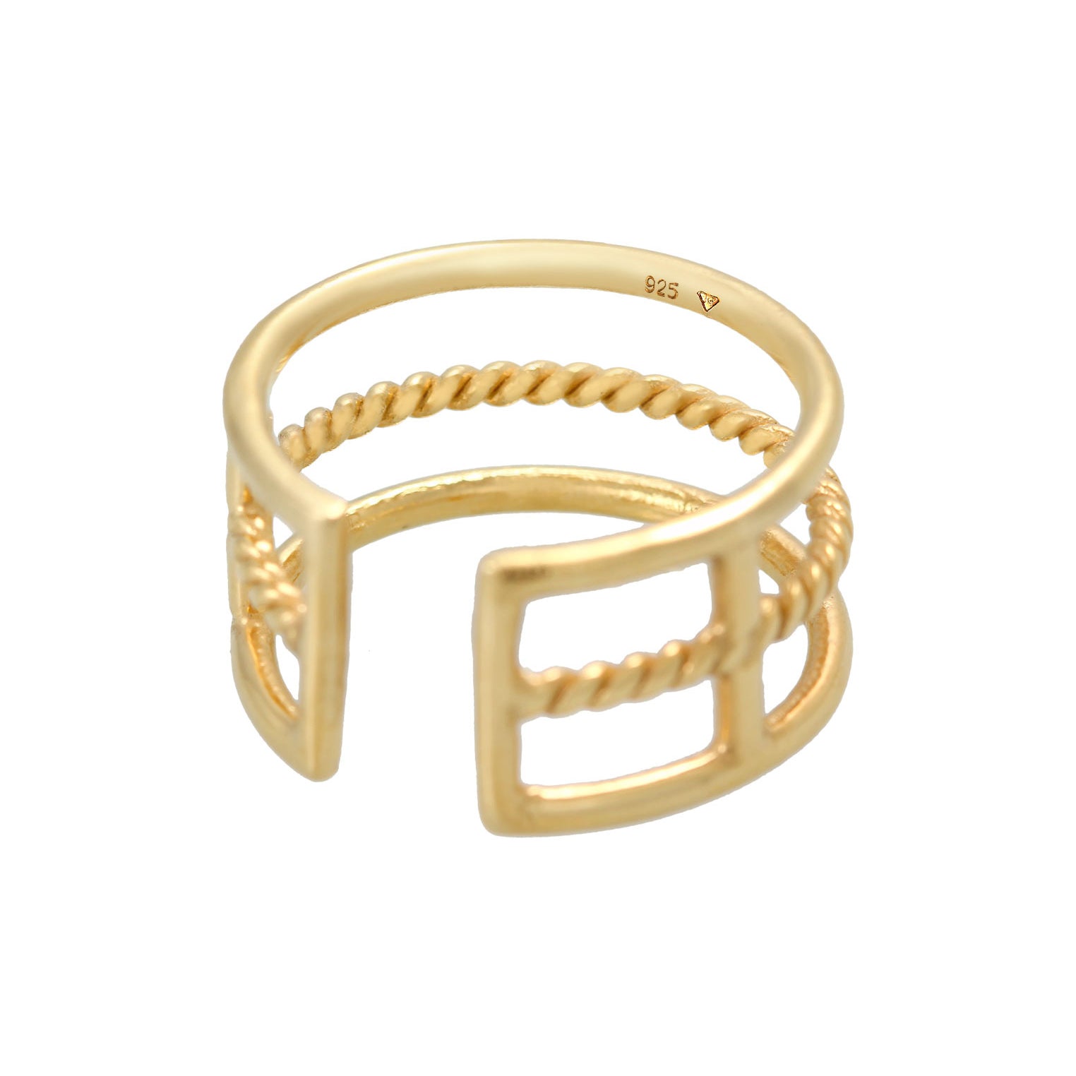 Gold - Elli | Ring Geo | 925 Sterling Silber vergoldet