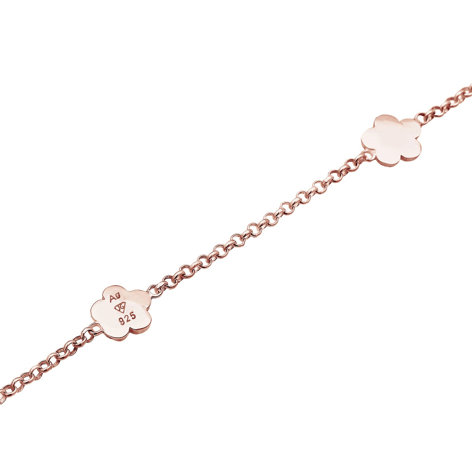 Roségold - Elli | Armband Blume | Kristall ( Rosa ) | 925 Sterling Silber Rosegold