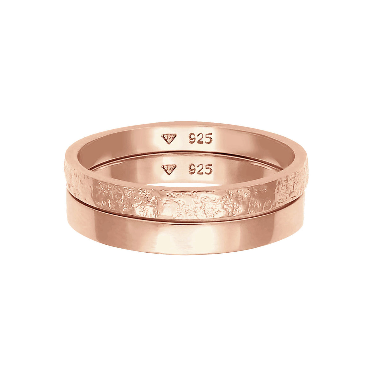 Roségold - Elli | Bandring 2er Set | 925 Sterling Silber Rosegold