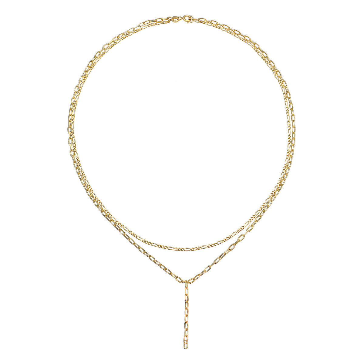 Gold - Elli | Layer-Halskette Y-Shape | 925 Sterling Silber vergoldet