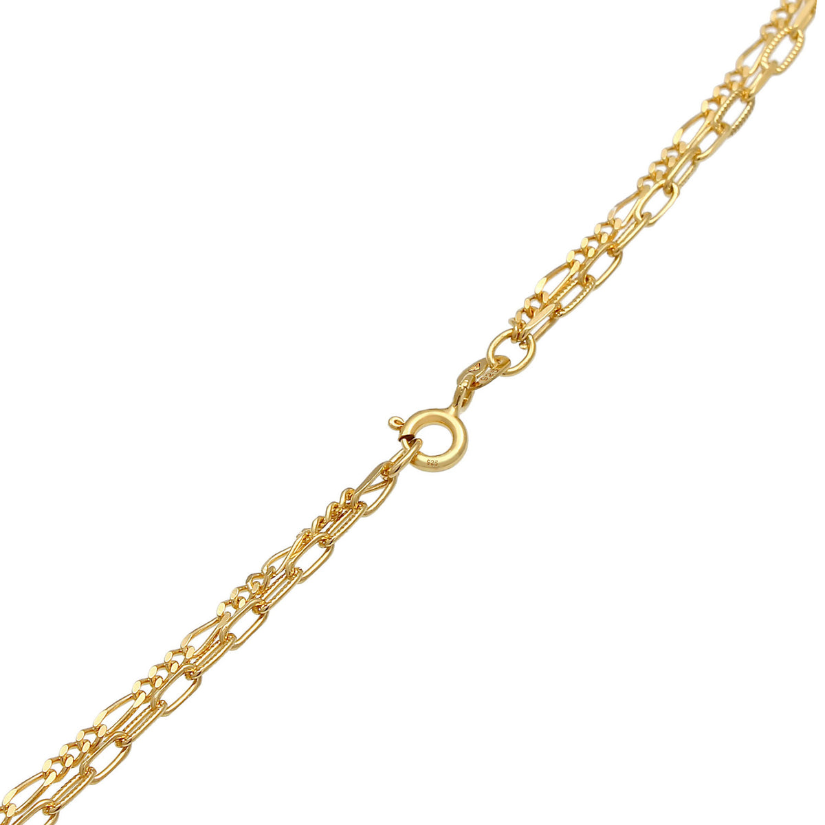Gold - Elli | Layer-Halskette Y-Shape | 925 Sterling Silber vergoldet