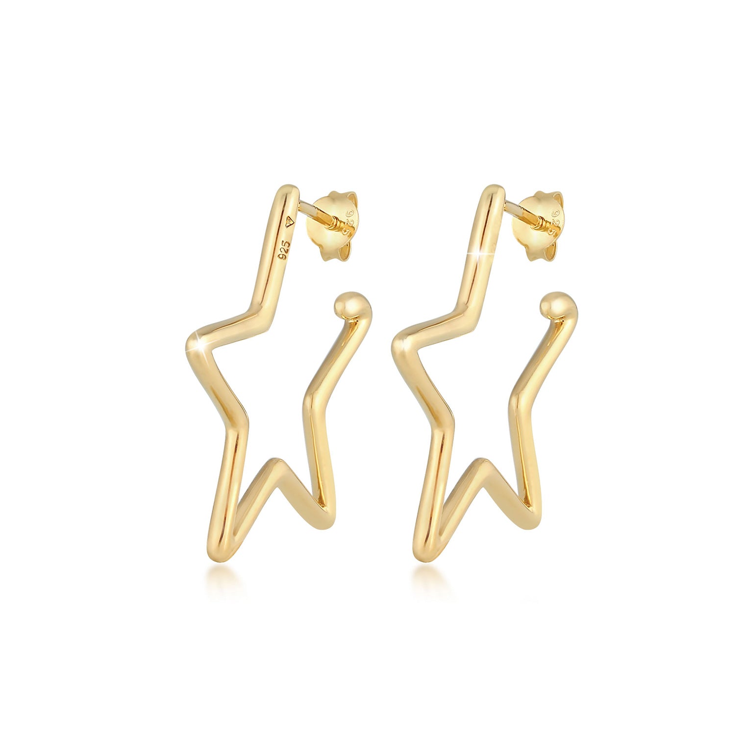 Gold - Elli | Ohrstecker Astro | 925 Sterling Silber vergoldet