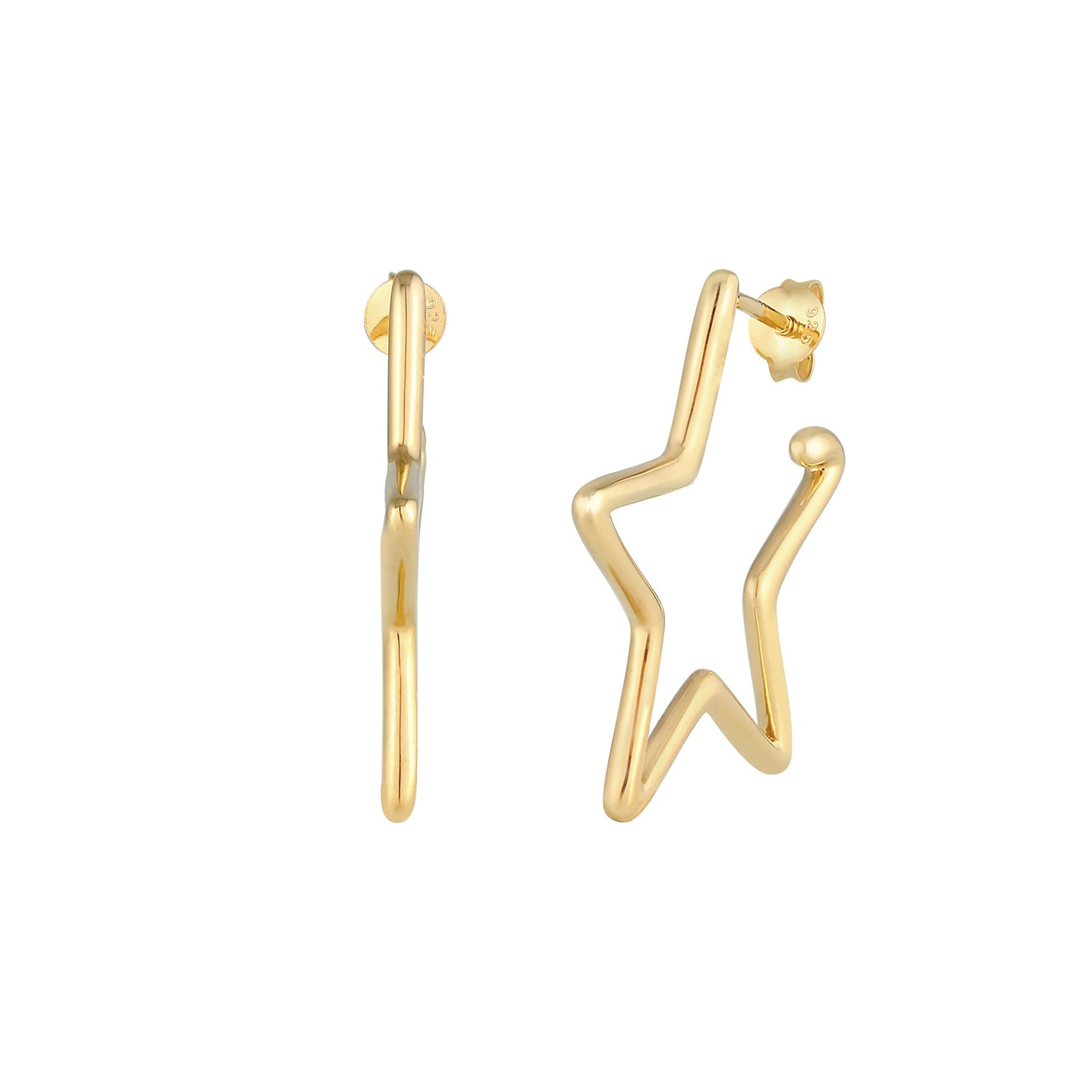 Gold - Elli | Ohrstecker Astro | 925 Sterling Silber vergoldet