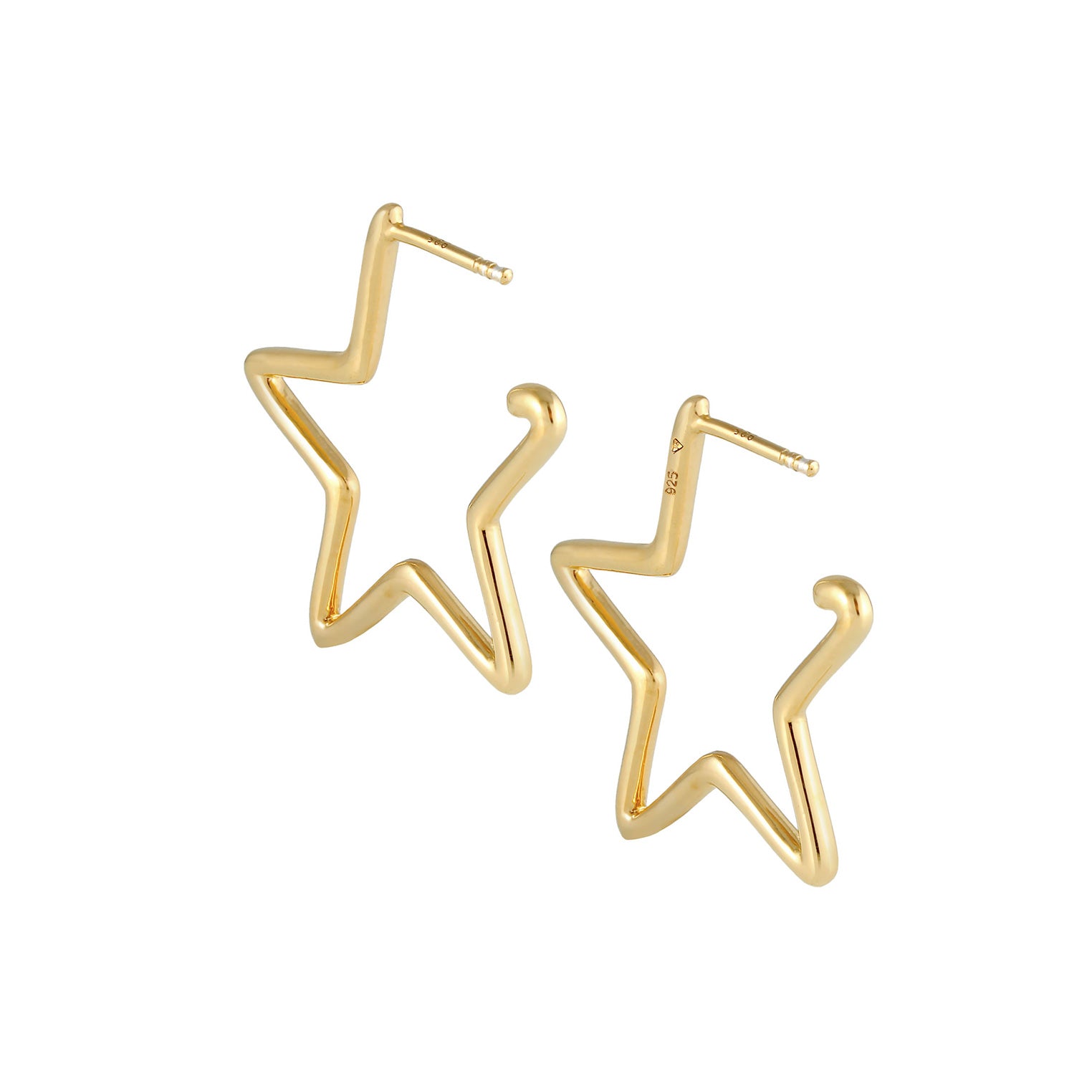 Gold - Elli | Ohrstecker Astro | 925 Sterling Silber vergoldet