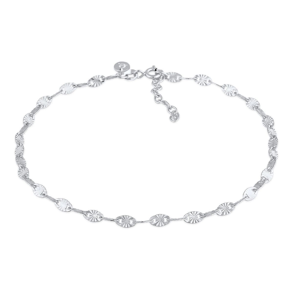 Silber - Elli PREMIUM | Vintage-Fußkettchen Geo | 925er Sterling Silber