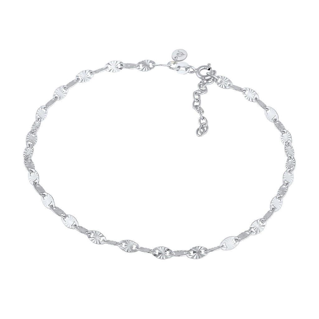 Silber - Elli PREMIUM | Vintage-Fußkettchen Geo | 925er Sterling Silber