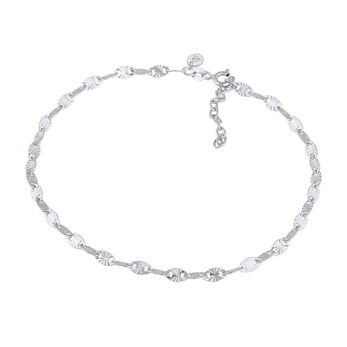 Silber - Elli PREMIUM | Vintage-Fußkettchen Geo | 925er Sterling Silber