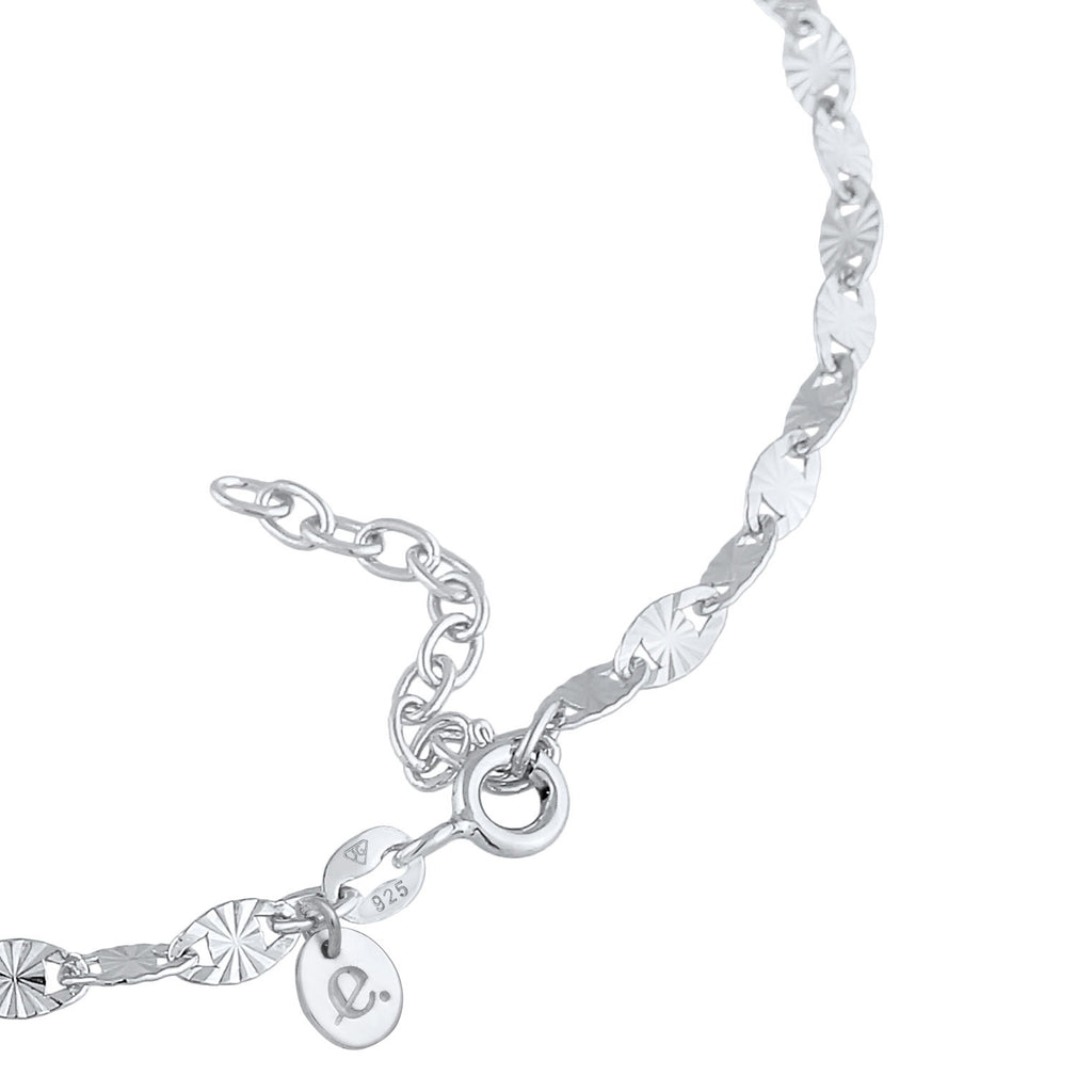 Silber - Elli PREMIUM | Vintage-Fußkettchen Geo | 925er Sterling Silber