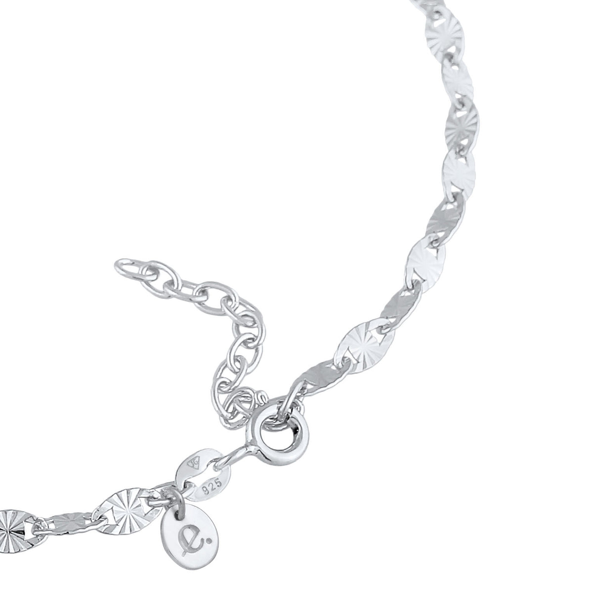 Silber - Elli PREMIUM | Vintage-Fußkettchen Geo | 925er Sterling Silber