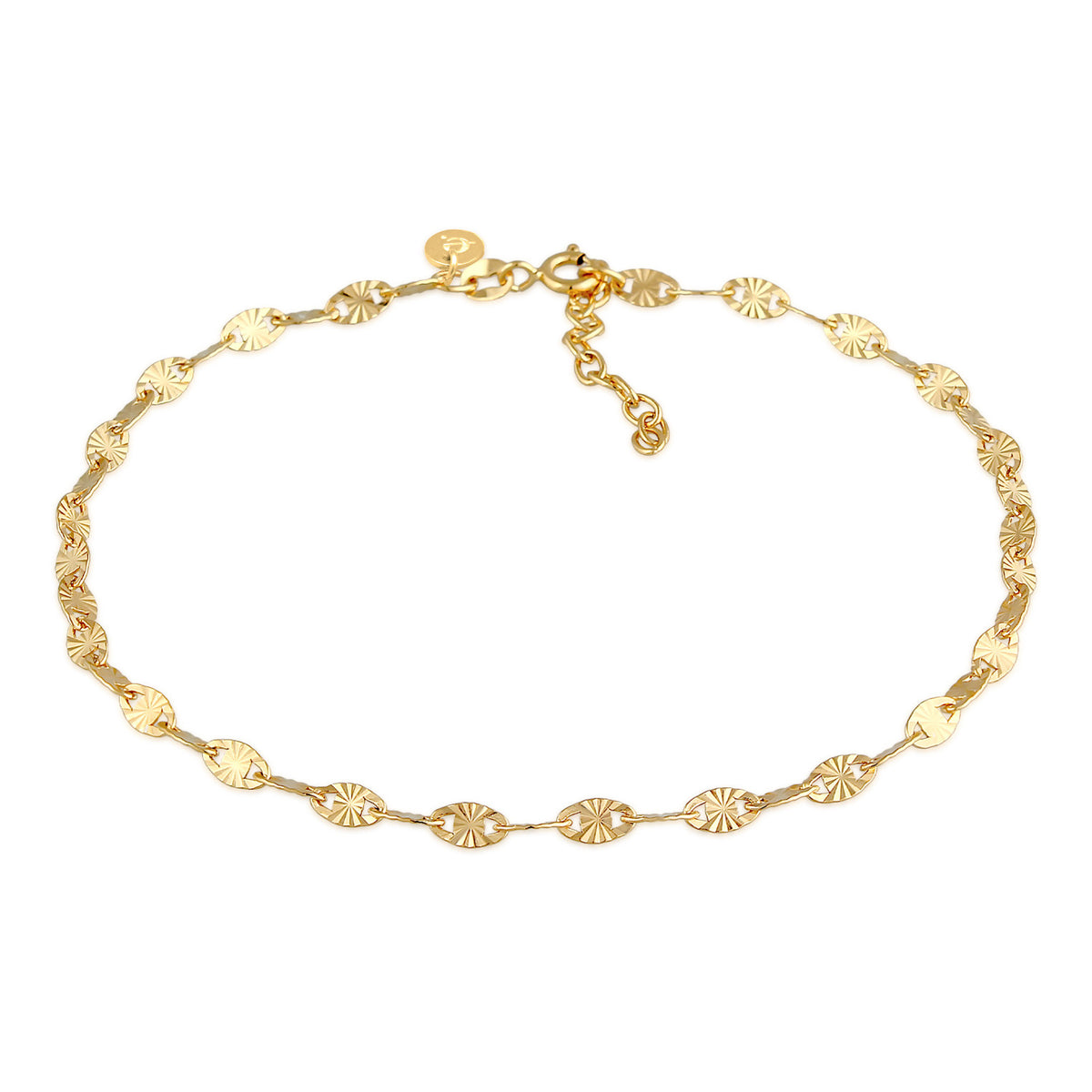 Gold - Elli PREMIUM | Vintage-Fußkettchen Geo | 925 Sterling Silber vergoldet