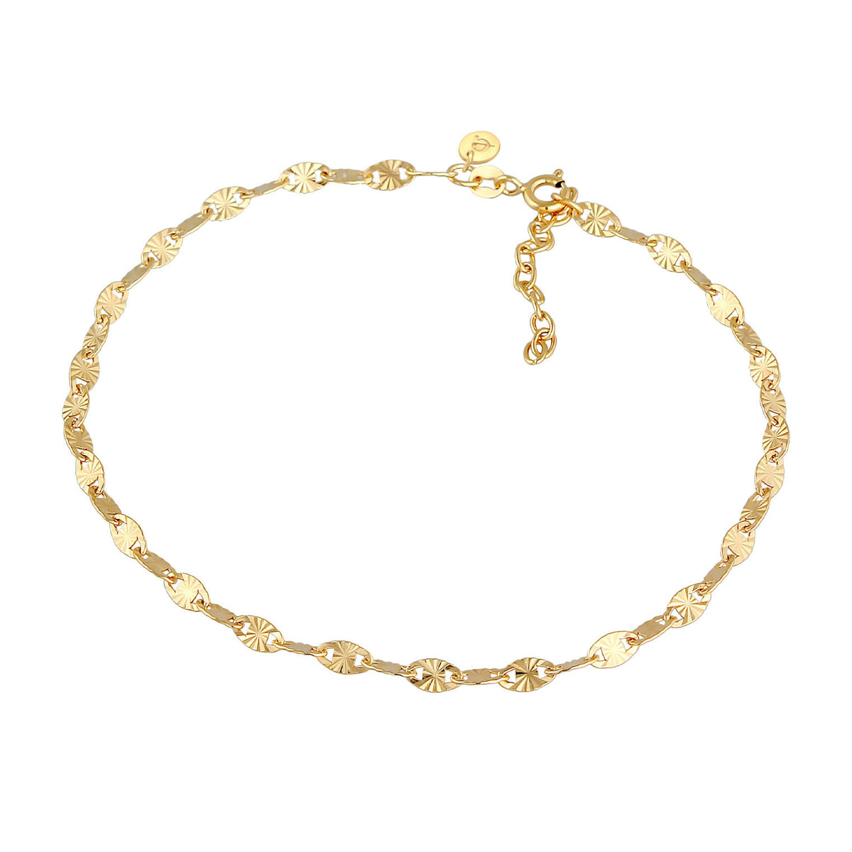 Gold - Elli PREMIUM | Vintage-Fußkettchen Geo | 925 Sterling Silber vergoldet