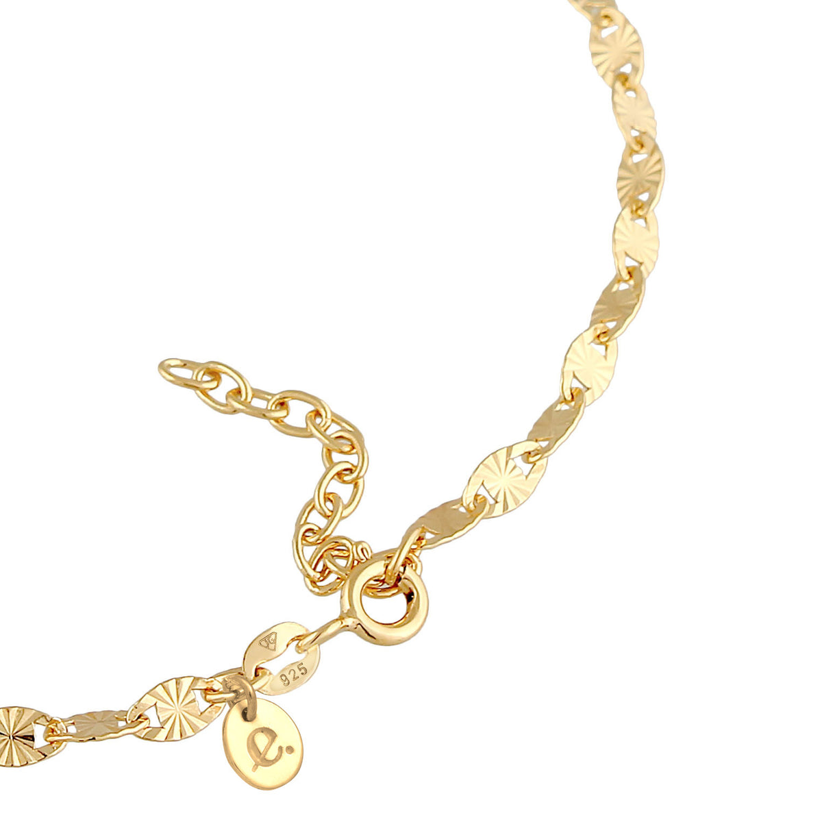 Gold - Elli PREMIUM | Vintage-Fußkettchen Geo | 925 Sterling Silber vergoldet