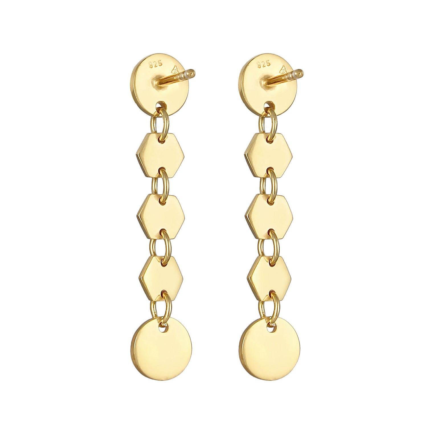 Gold - Elli | Ohrstecker Geo | 925 Sterling Silber vergoldet