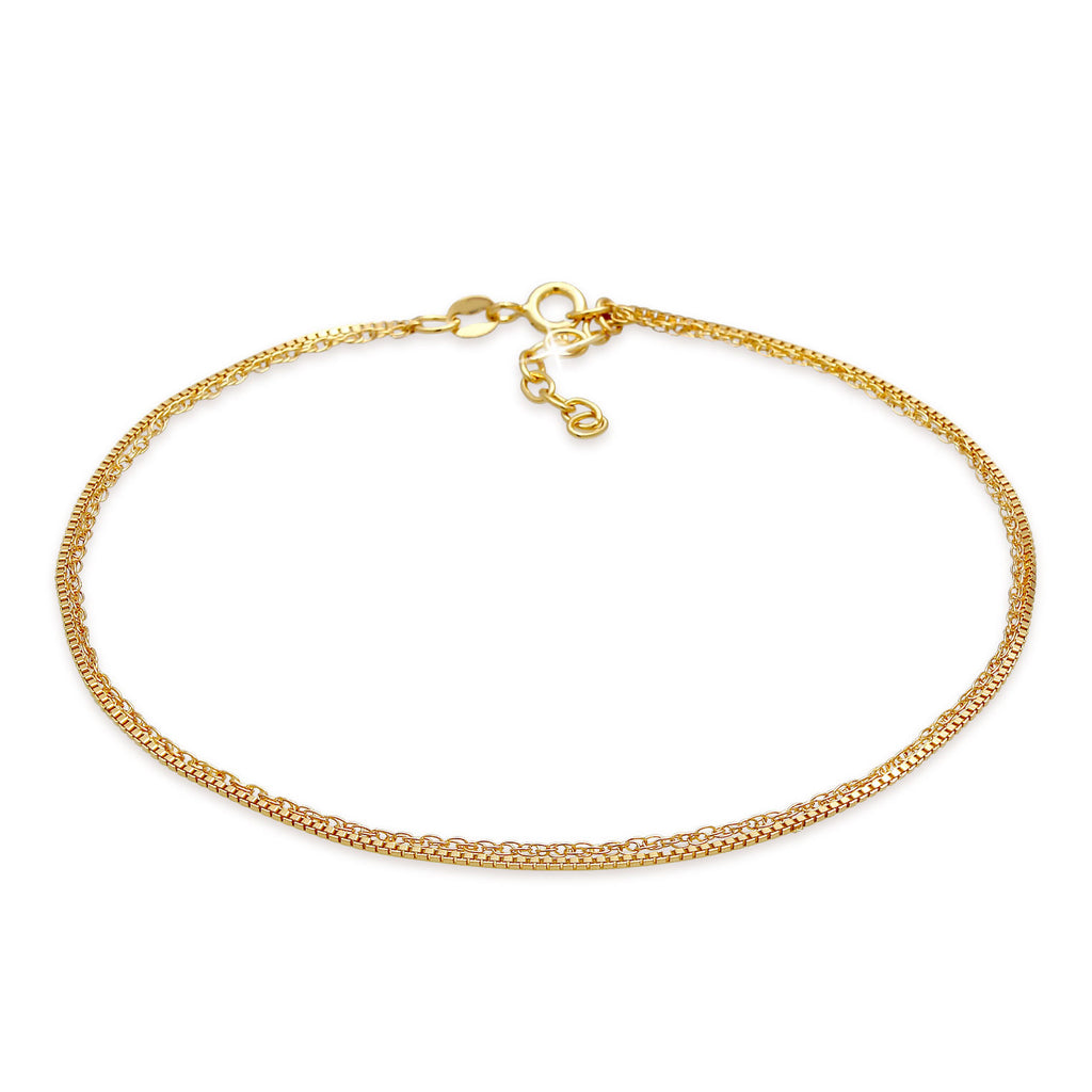 Gold - Elli | Fußkettchen | 925 Sterling Silber vergoldet