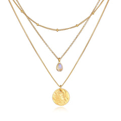Venetian Layer Necklace | moonstone ( white )