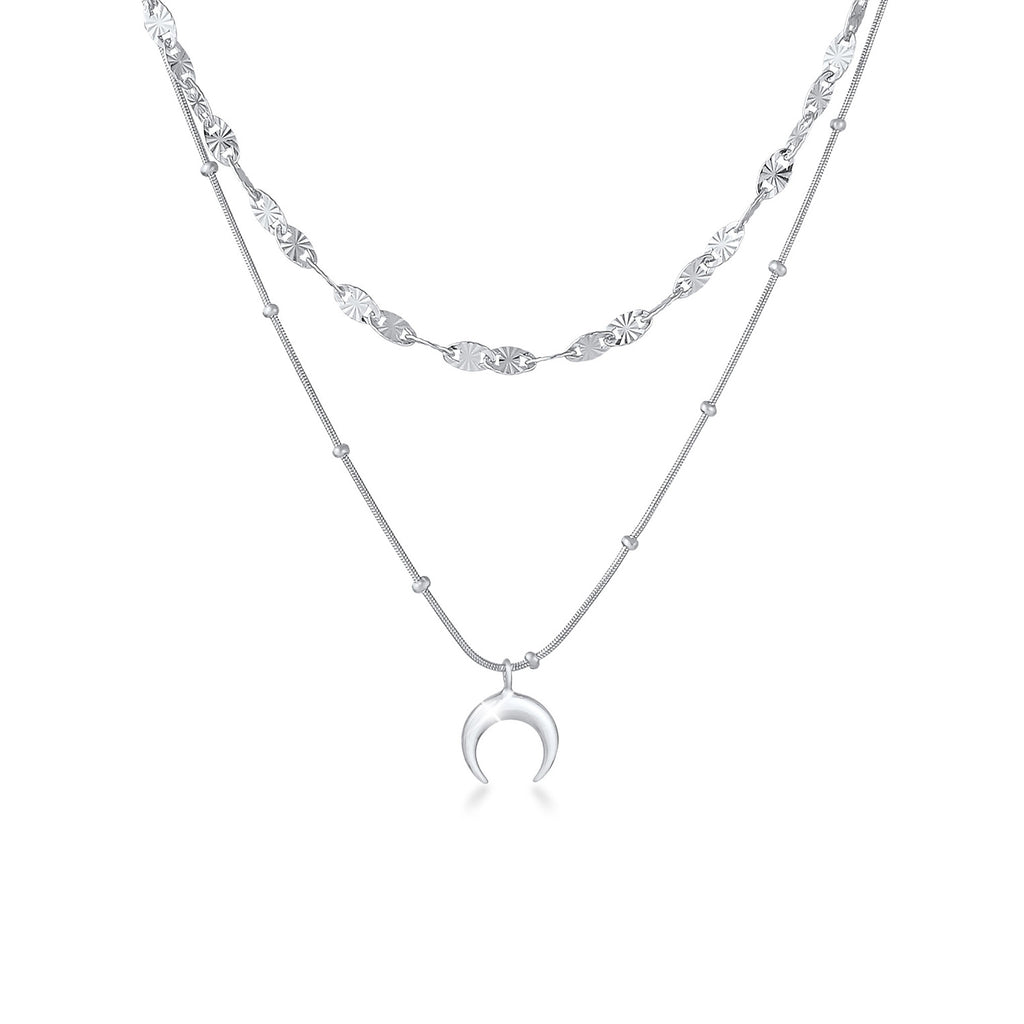 Silber - Elli | Layer-Kugel-Halskette Astro | 925er Sterling Silber