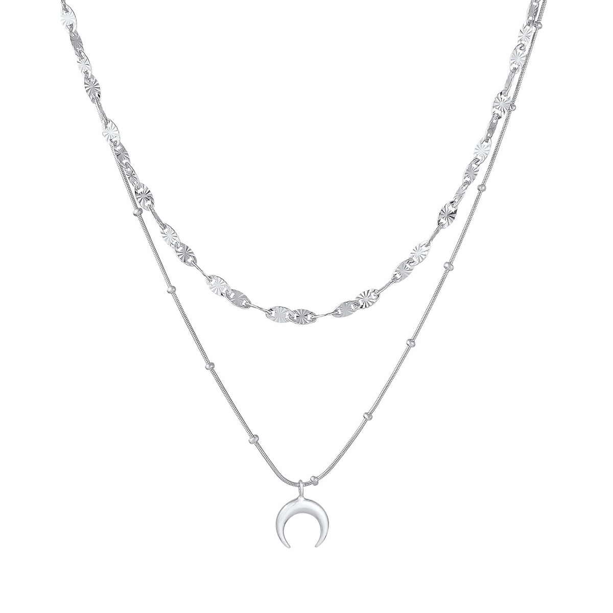 Silber - Elli | Layer-Kugel-Halskette Astro | 925er Sterling Silber