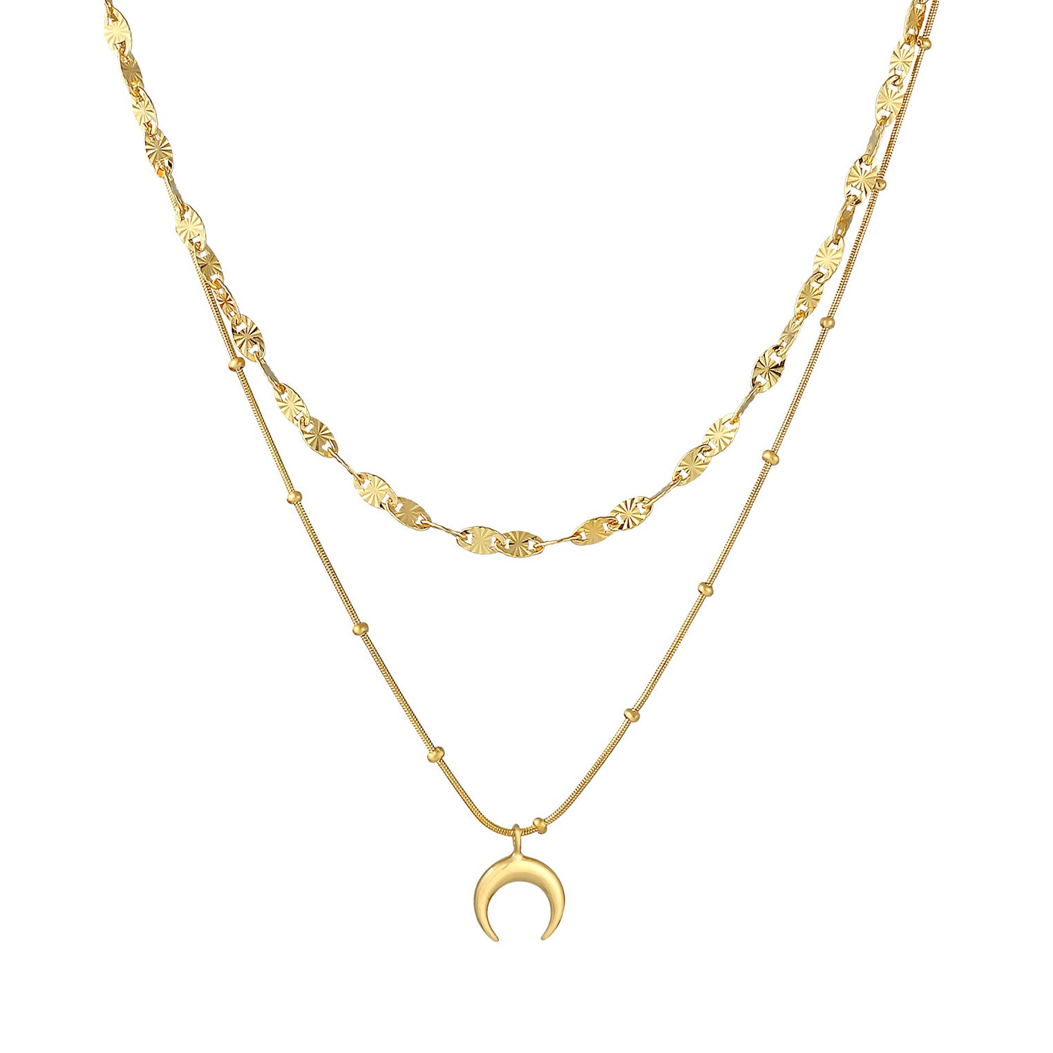 Gold - Elli | Layer-Kugel-Halskette Astro | 925 Sterling Silber vergoldet