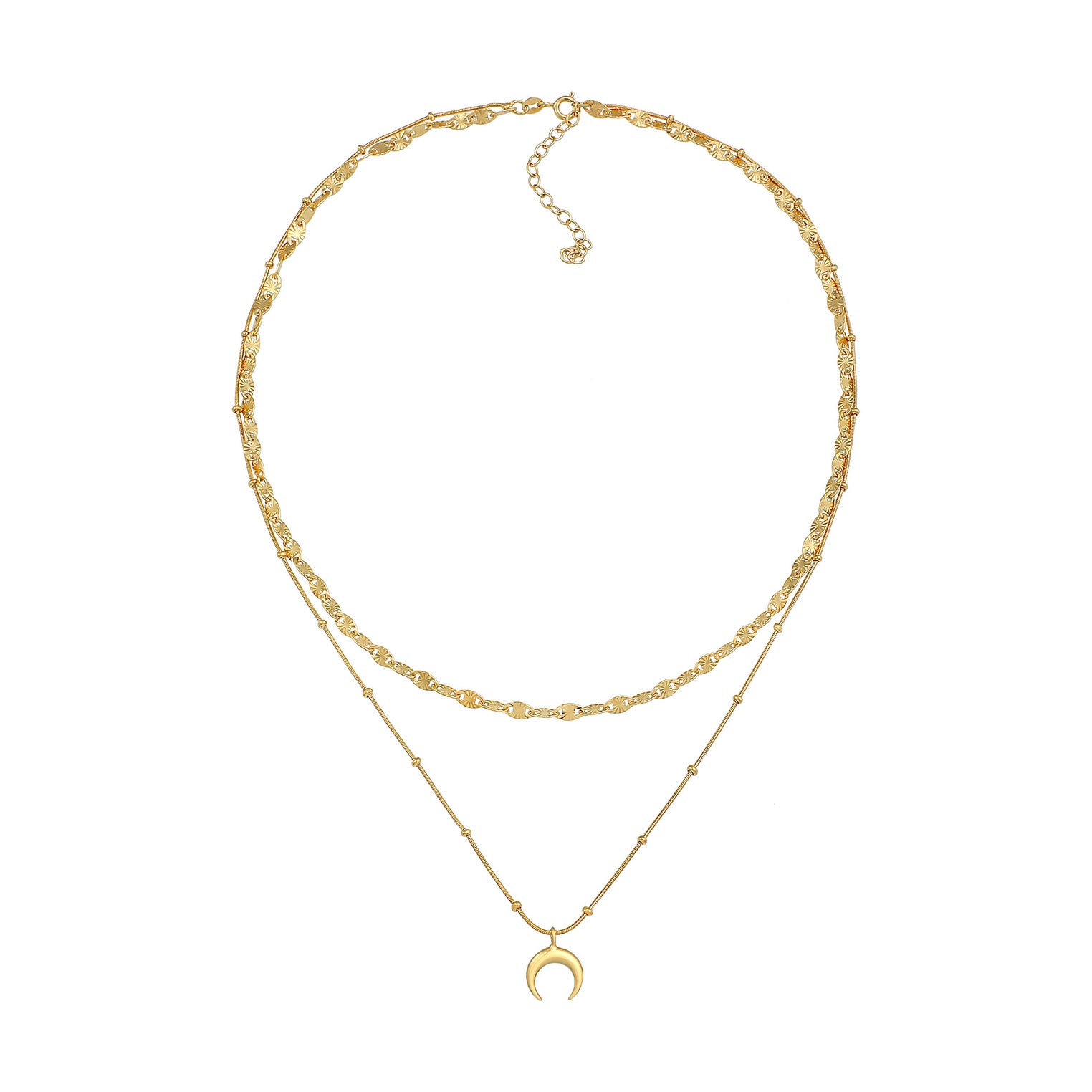 Gold - Elli | Layer-Kugel-Halskette Astro | 925 Sterling Silber vergoldet