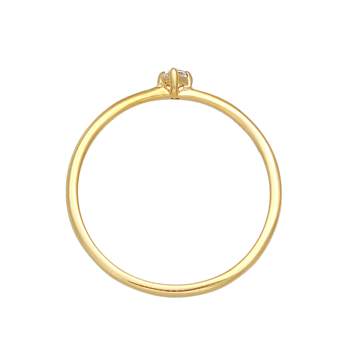 Gold - Elli PREMIUM | Verlobungsring | Topas ( Weiß ) | 925 Sterling Silber vergoldet