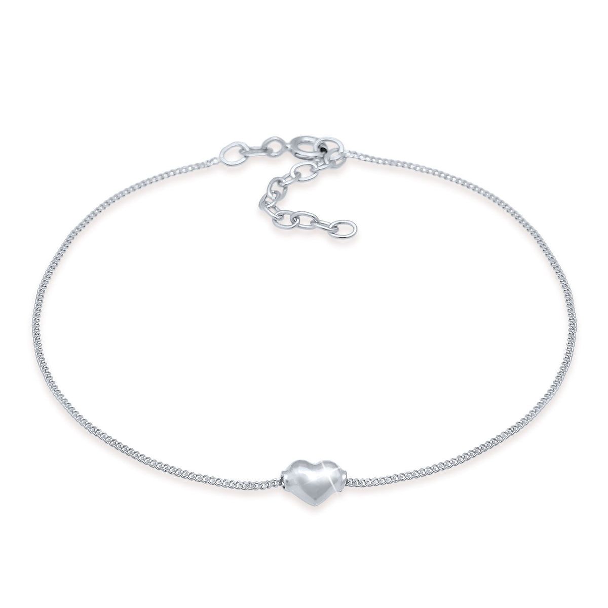 Silber - Elli | Fußkettchen Herz | 925er Sterling Silber