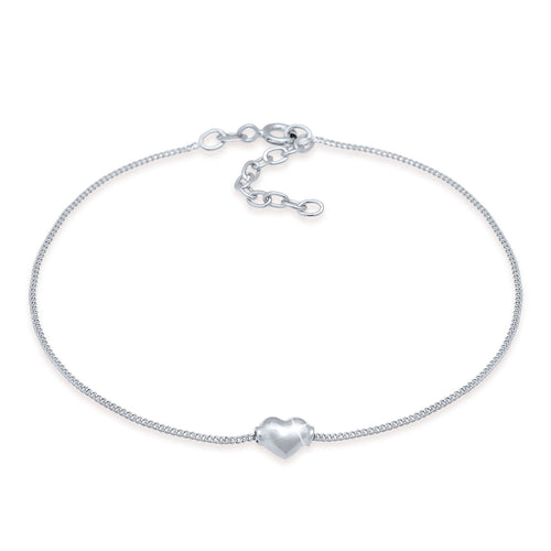 Silber - Elli | Fußkettchen Herz | 925er Sterling Silber