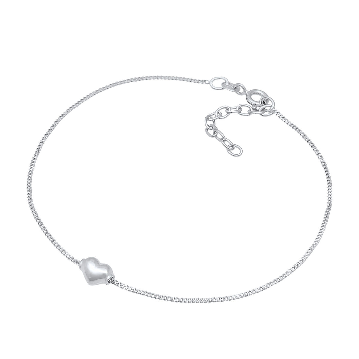 Silber - Elli | Fußkettchen Herz | 925er Sterling Silber