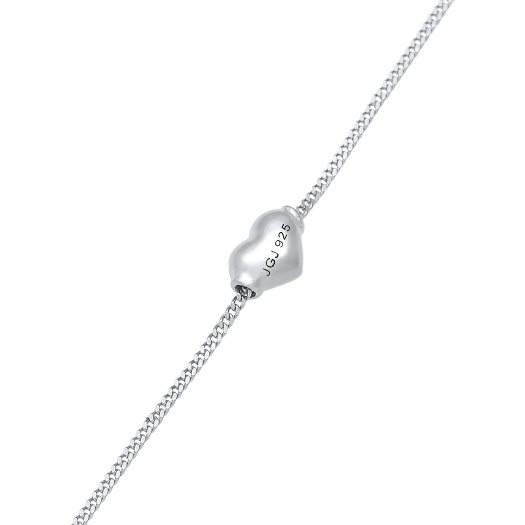 Silber - Elli | Fußkettchen Herz | 925er Sterling Silber