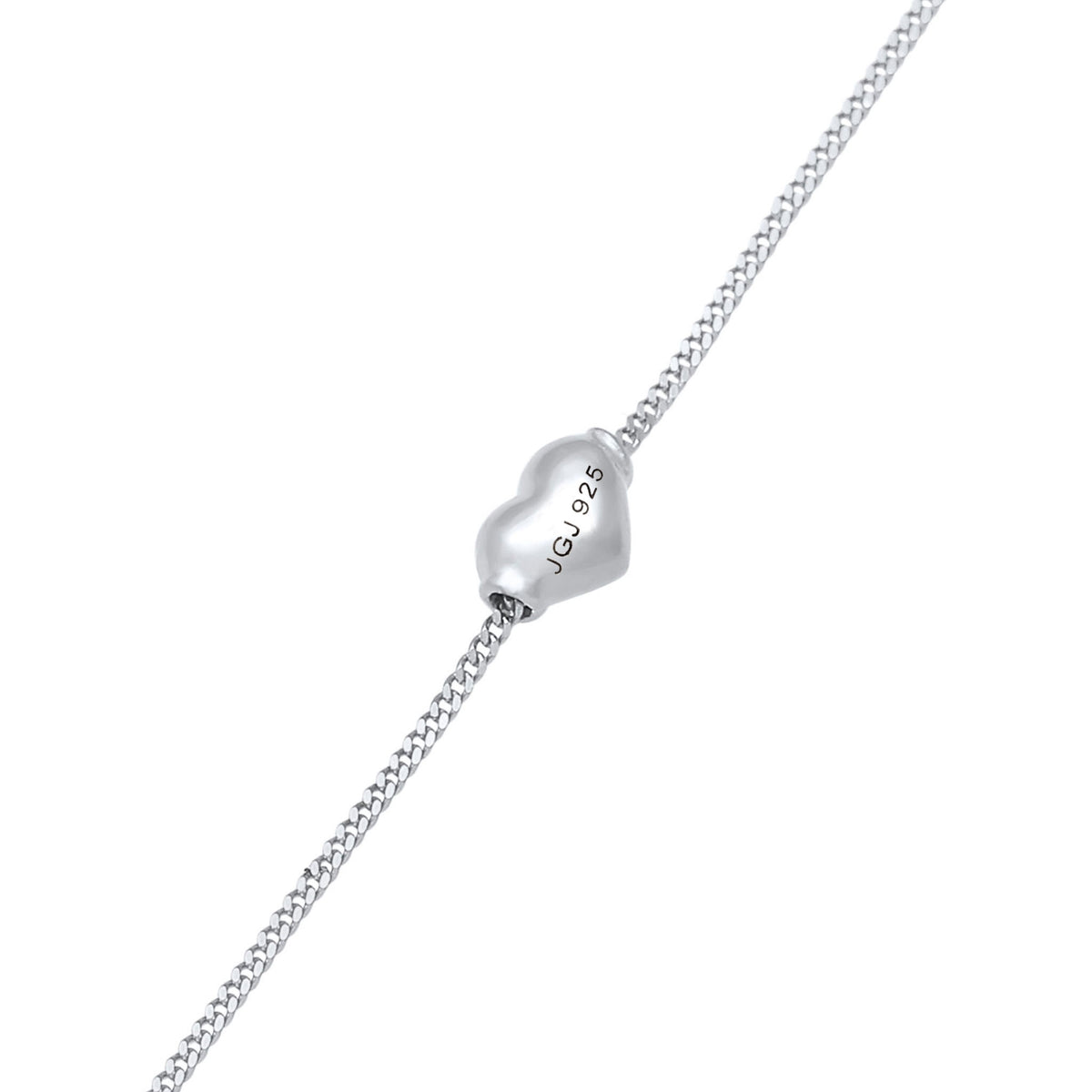 Silber - Elli | Fußkettchen Herz | 925er Sterling Silber