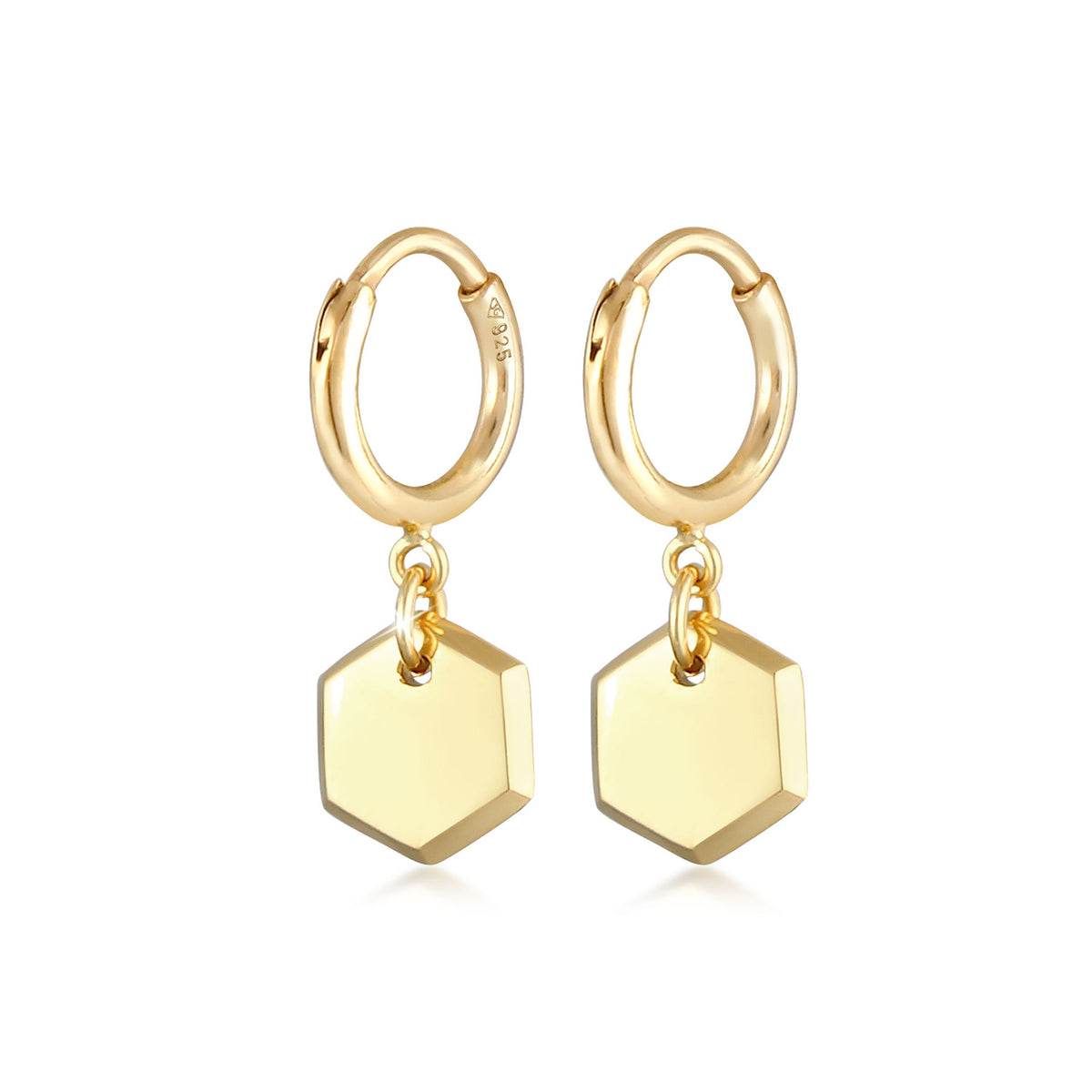 Gold - Elli | Creole Geo | 925 Sterling Silber vergoldet