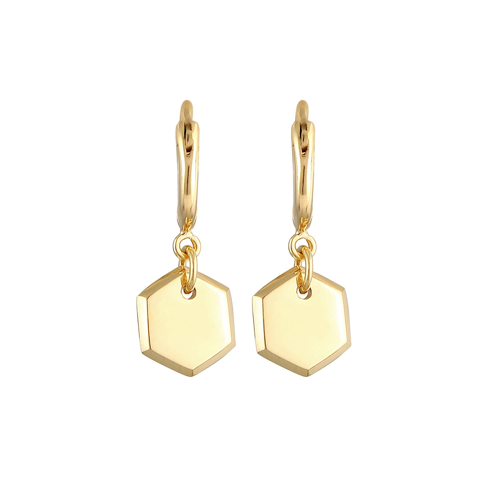 Gold - Elli | Creole Geo | 925 Sterling Silber vergoldet