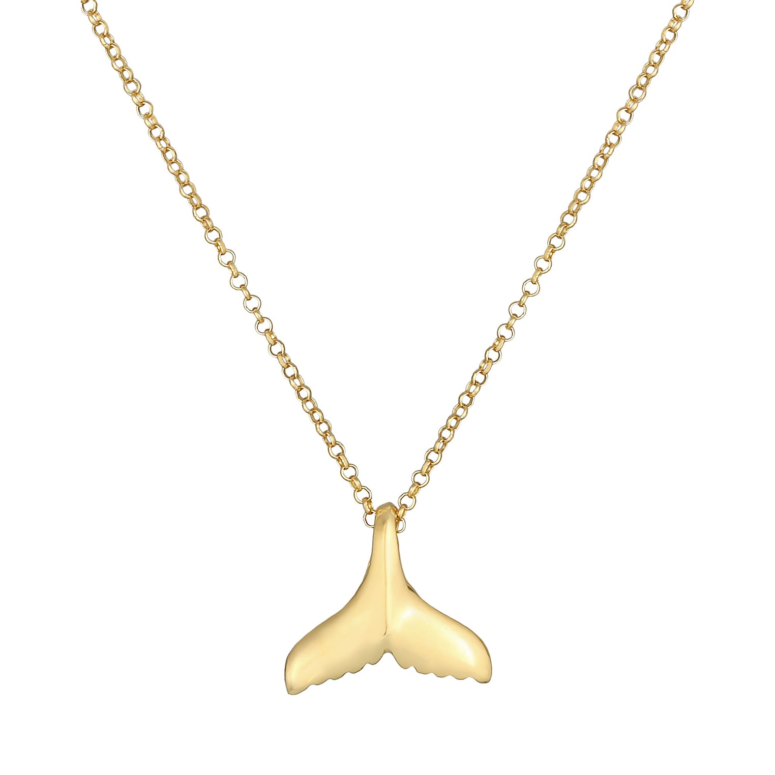 Gold - Elli | Halskette Fisch | 925 Sterling Silber vergoldet