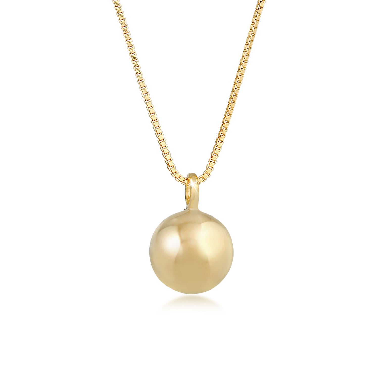Gold - Elli PREMIUM | Venezianer-Halskette Kugel | 925 Sterling Silber vergoldet