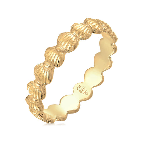 Gold - Elli | Ring Muschel | 925 Sterling Silber vergoldet