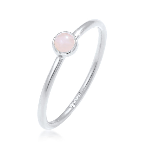 Silber - Elli | Ring | Pink Opal | 925er Sterling Silber