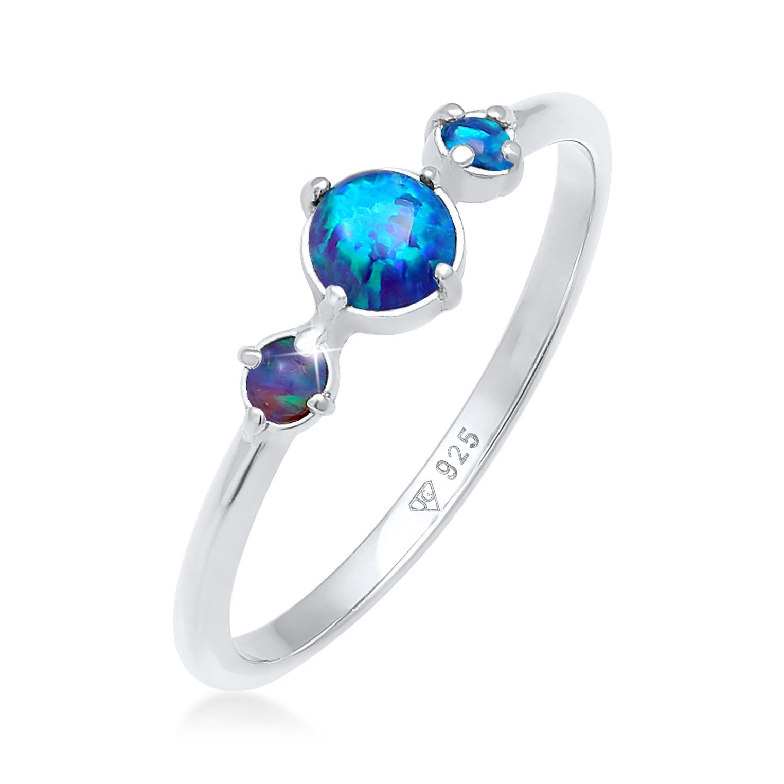 Blau - Elli | Ring | Opal ( Dunkelblau ) | 925er Sterling Silber