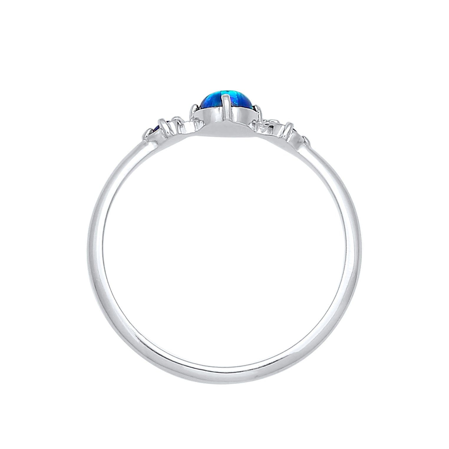 Blau - Elli | Ring | Opal ( Dunkelblau ) | 925er Sterling Silber