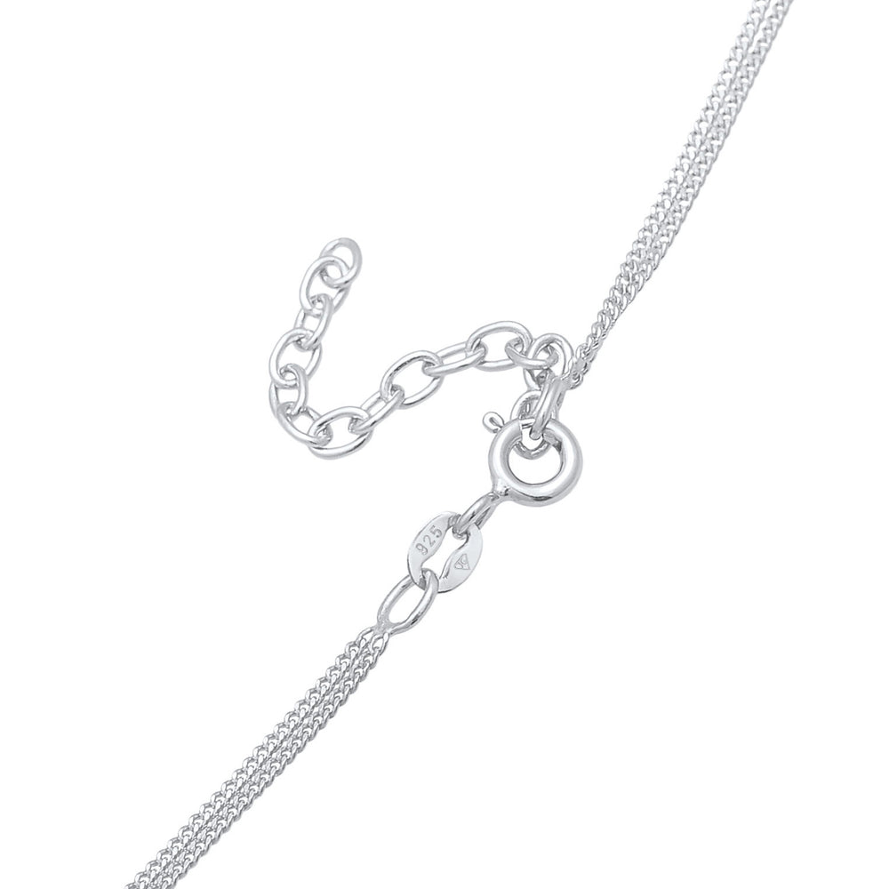 Silber - Elli | Layer-Halskette Plättchen Kreis | 925 Sterling Silber