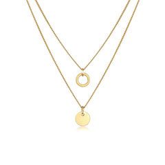 Layer-Halskette Plättchen Kreis
