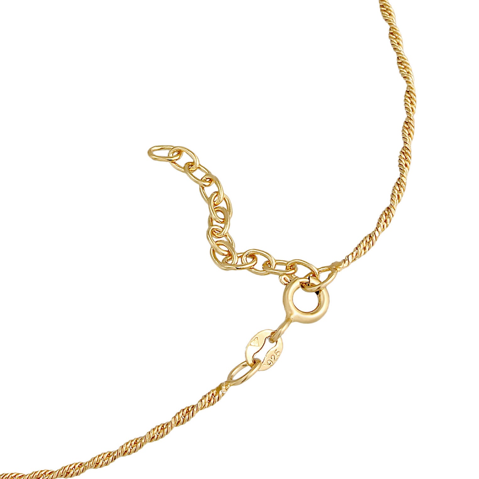 Gold - Elli | Kordel-Fußkettchen | 925 Sterling Silber vergoldet